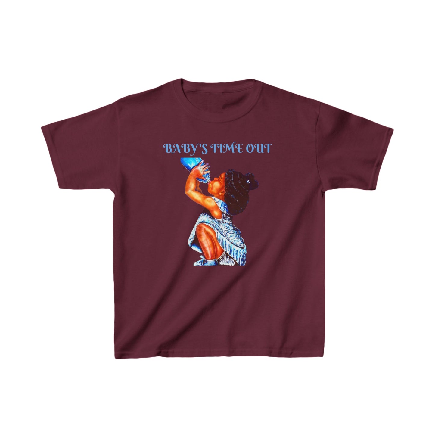 Kids Heavy Cotton™ Tee - 'Baby's Time Out' Graphic Shirt for Little Ones