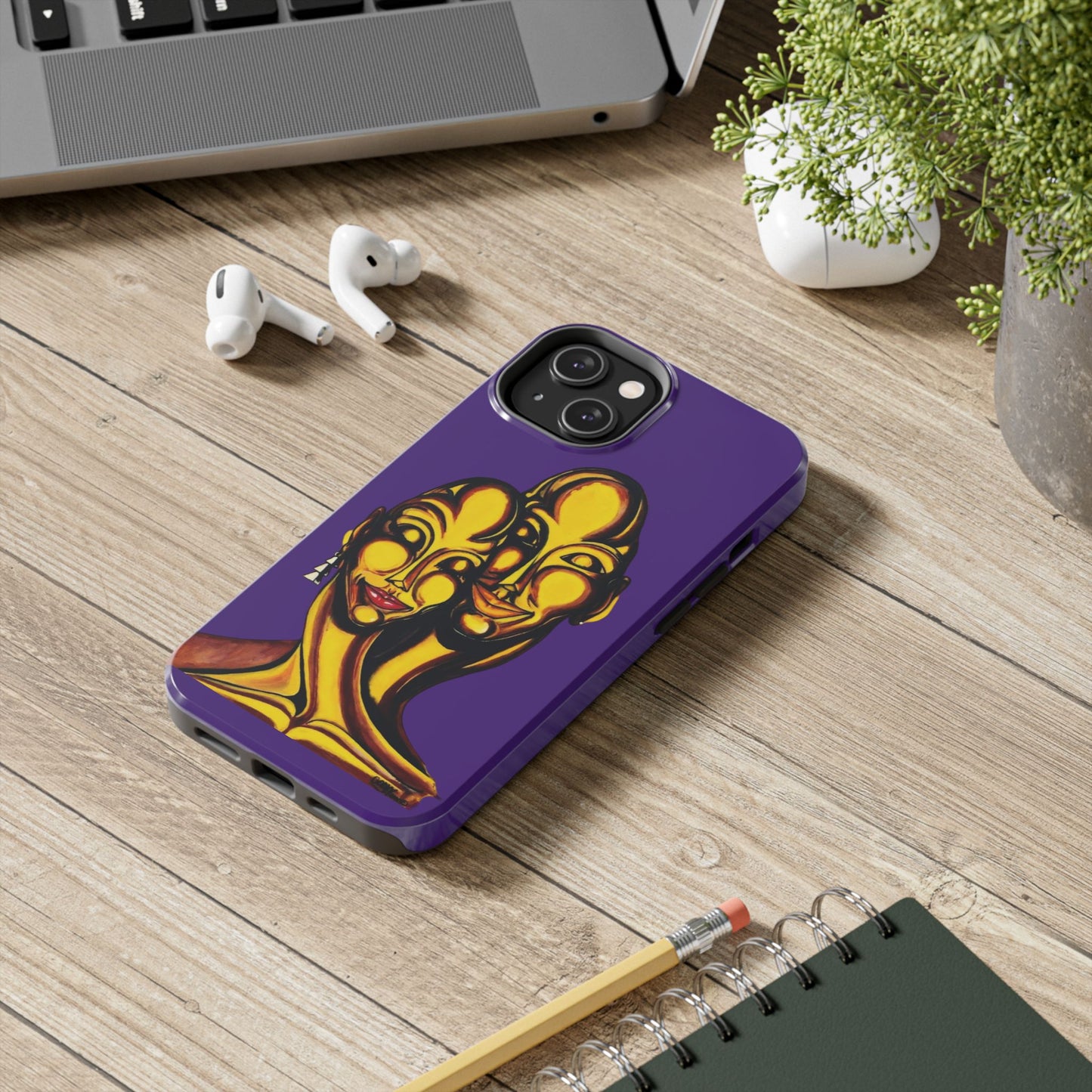 Artistic Tough Phone Case | Vibrant African-Inspired Design