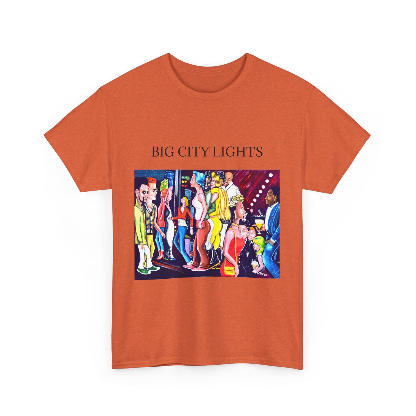 Big City Lights Unisex Heavy Cotton Tee - Vibrant Graphic T-Shirt for Urban Lovers