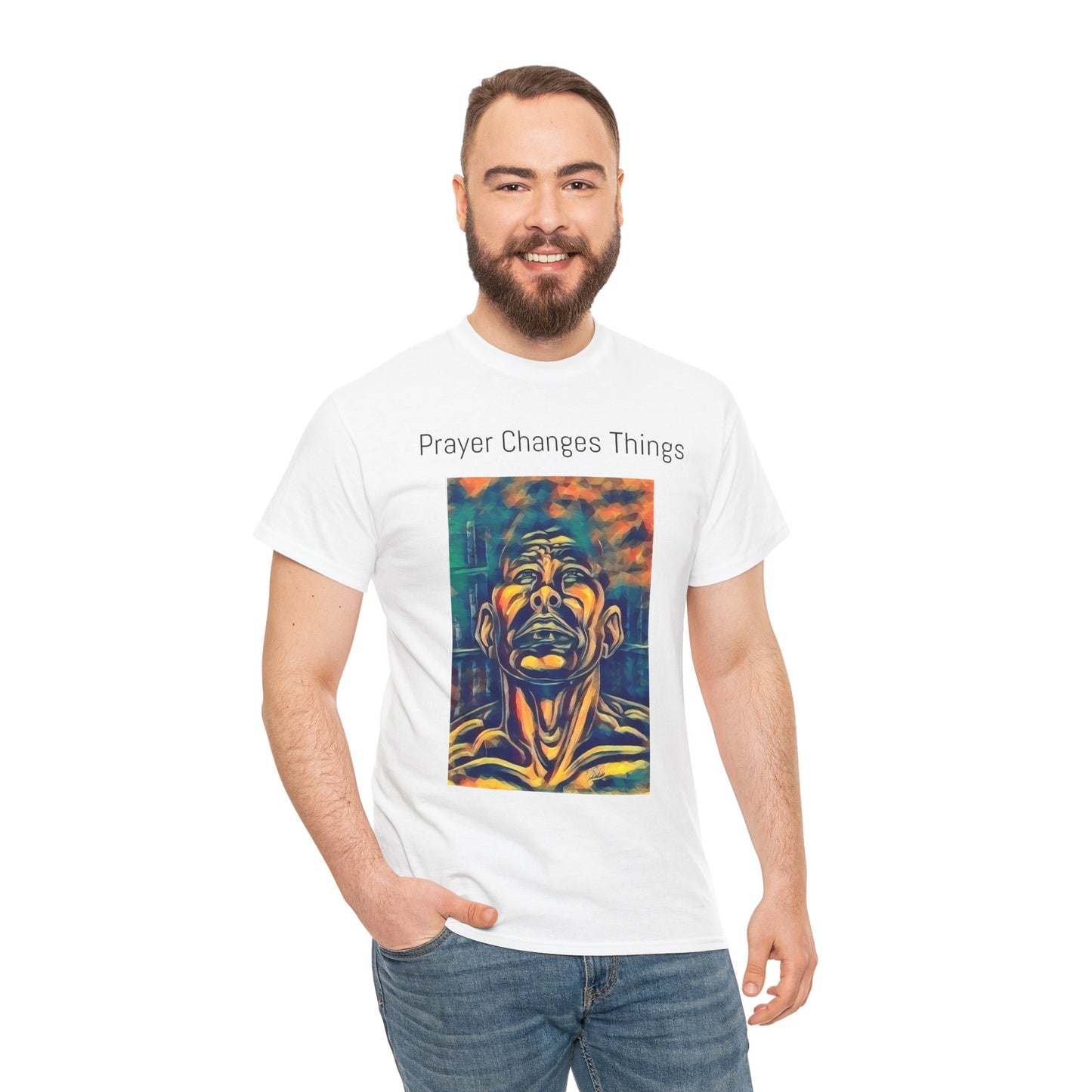 Inspirational Prayer Changes Things Unisex Heavy Cotton Tee