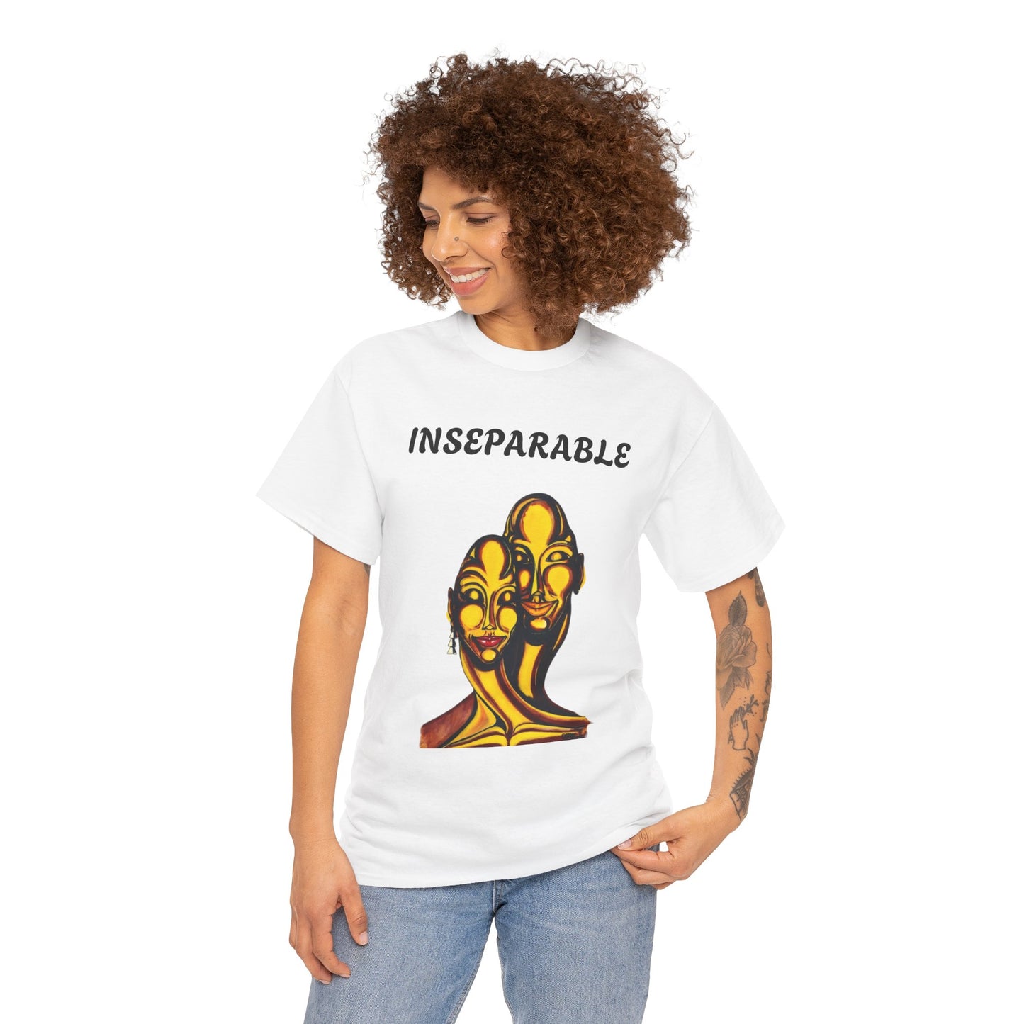 Inseparable Art Unisex Heavy Cotton Tee - Celebrate Love & Connection