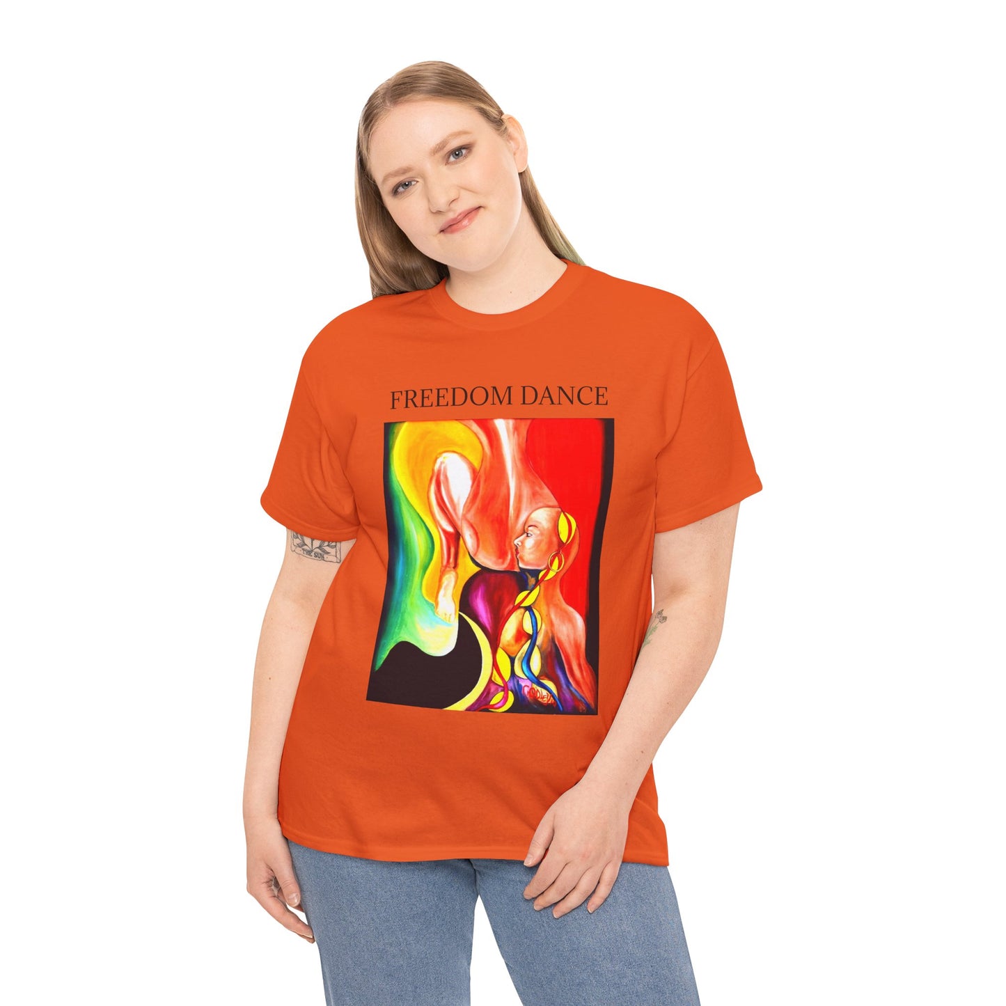 Freedom Dance Unisex Heavy Cotton Tee - Vibrant Art Shirt for Creative Souls