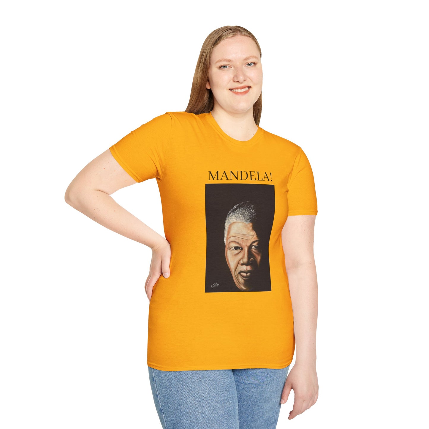 Inspirational Mandela T-Shirt - Unisex Softstyle Tee for Activism and Black History Celebrations