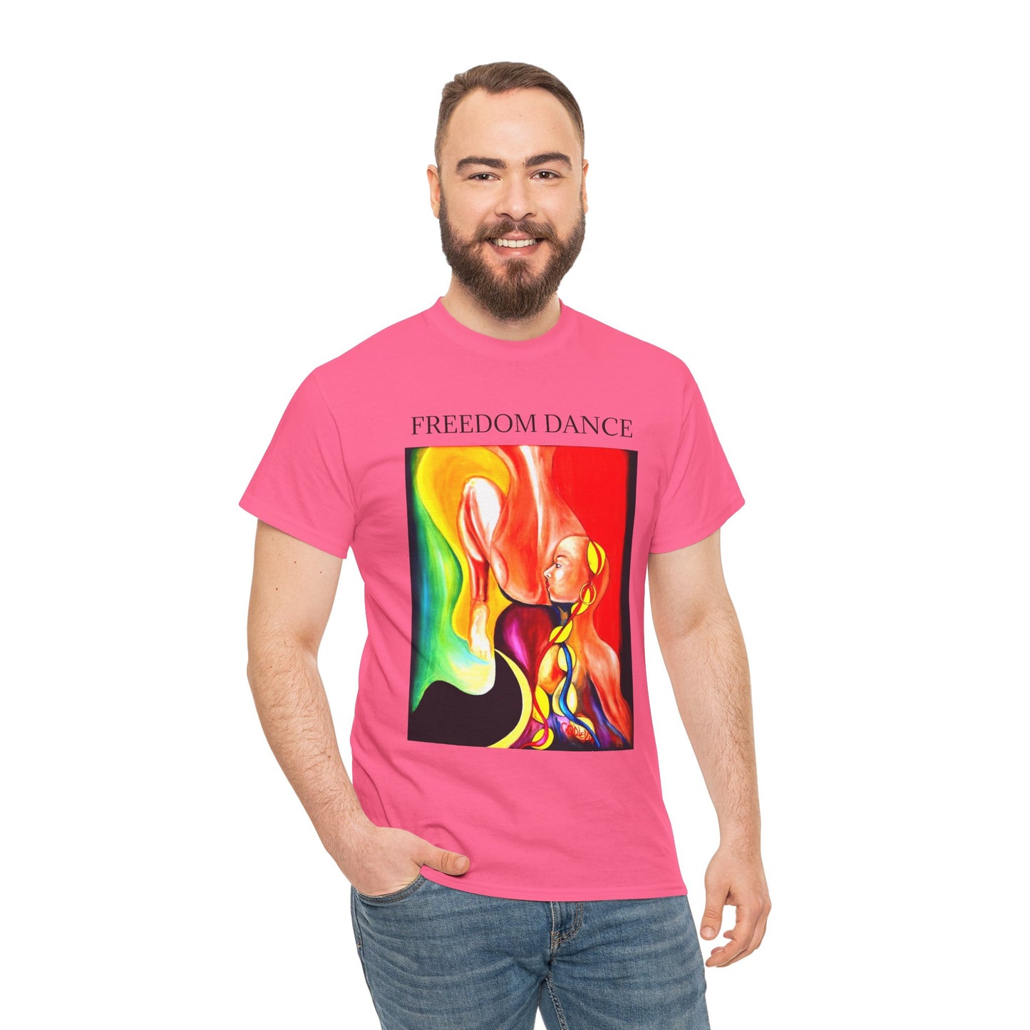 Freedom Dance Unisex Heavy Cotton Tee - Vibrant Art Shirt for Creative Souls