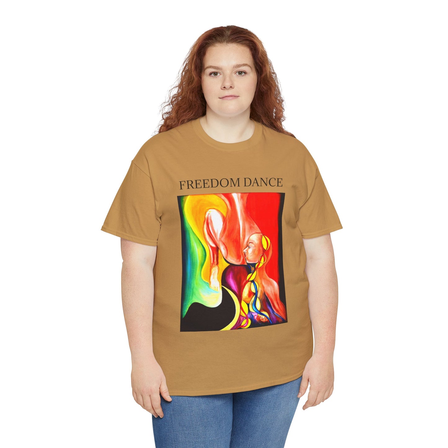 Freedom Dance Unisex Heavy Cotton Tee - Vibrant Art Shirt for Creative Souls