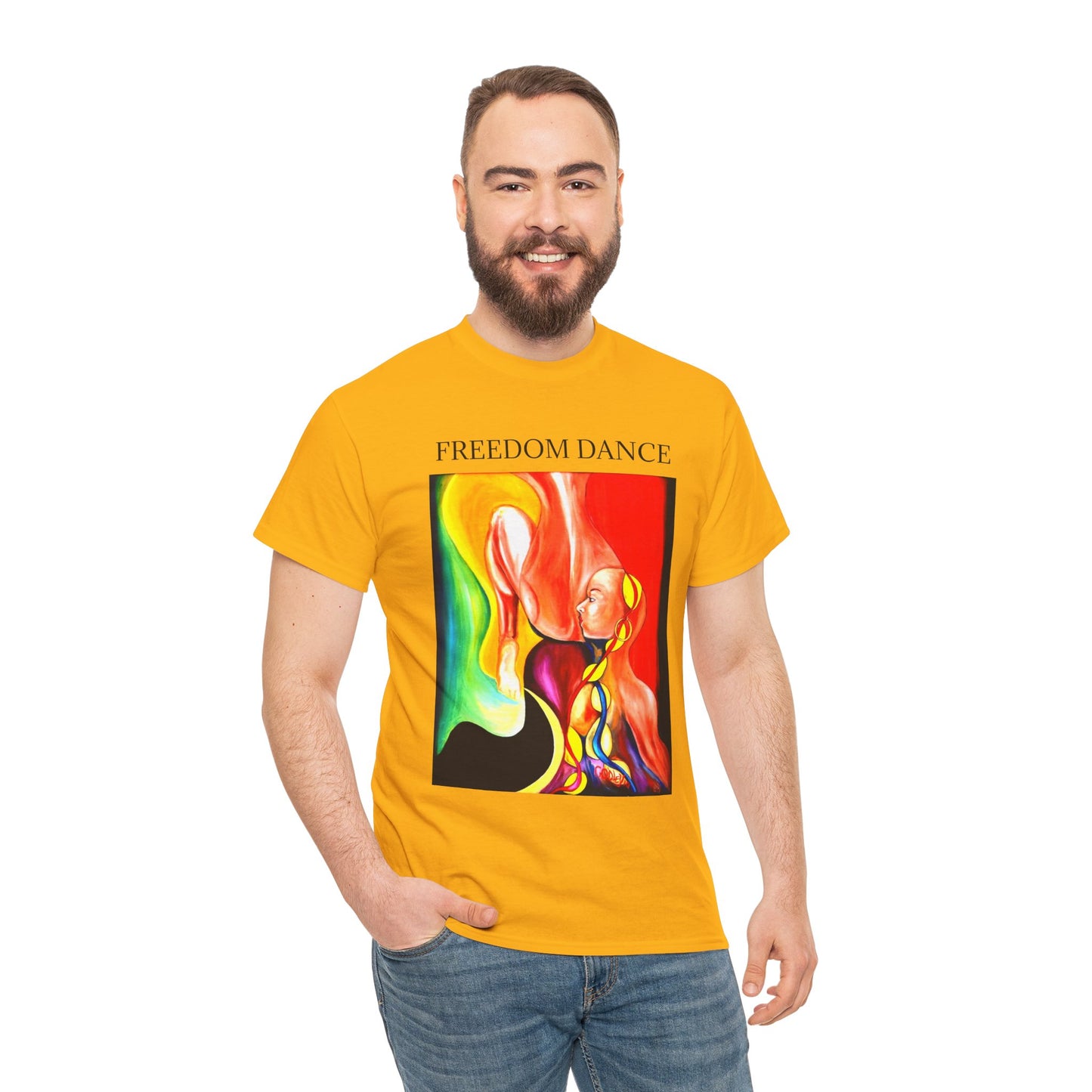 Freedom Dance Unisex Heavy Cotton Tee - Vibrant Art Shirt for Creative Souls