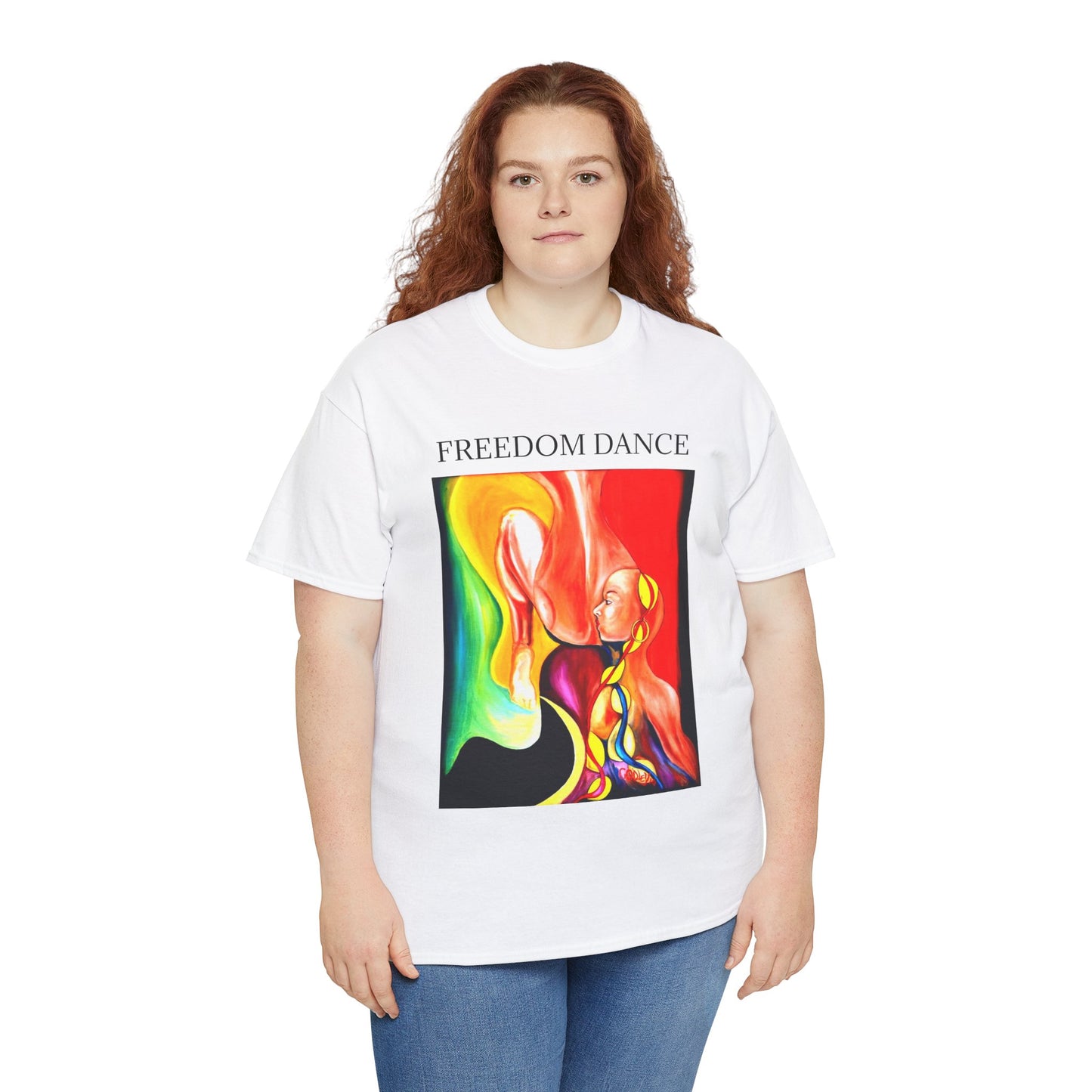 Freedom Dance Unisex Heavy Cotton Tee - Vibrant Art Shirt for Creative Souls