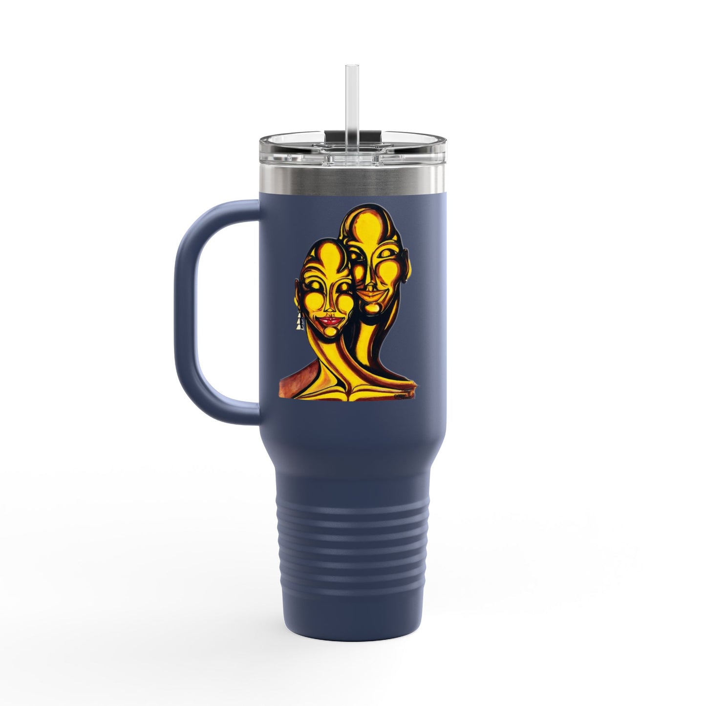 Artistic Insulated Travel Mug - Unique 40oz Drinkware for Adventure Lovers